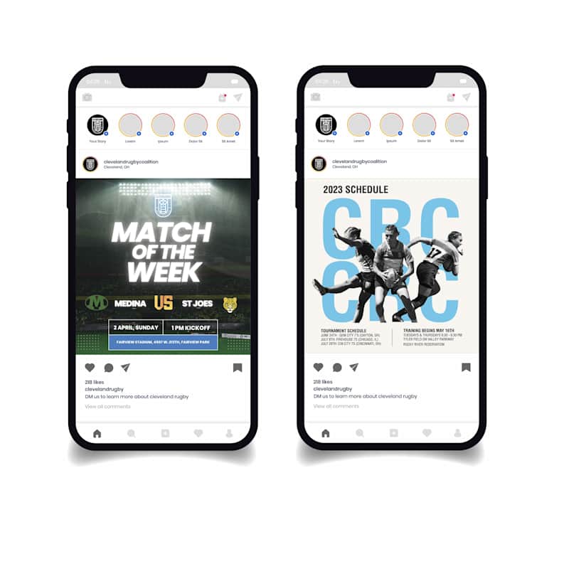 Cover image for Graphic Design / Social Media - Cleveland Rugby Coalition 