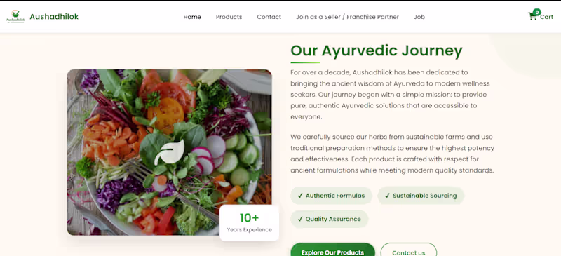 Cover image for Developed a fully responsive Ayurvedic