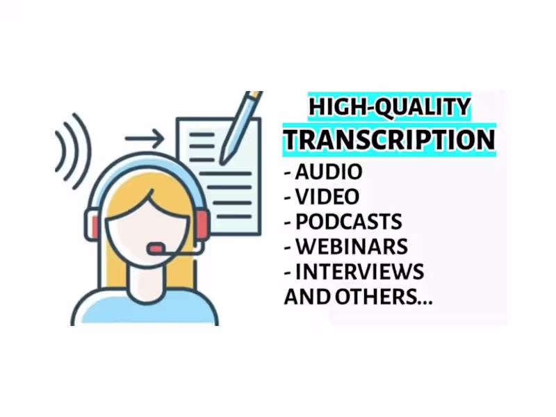 Cover image for Quality Transcription for audio/video within 24 hours