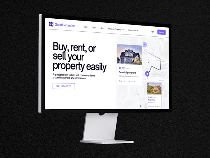 Cover image for Web development for Good Homes - a real estate agency