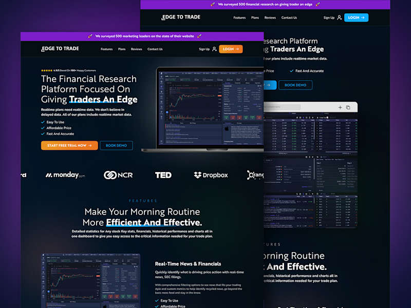 Cover image for Finance Trading Website UI Design:: Behance