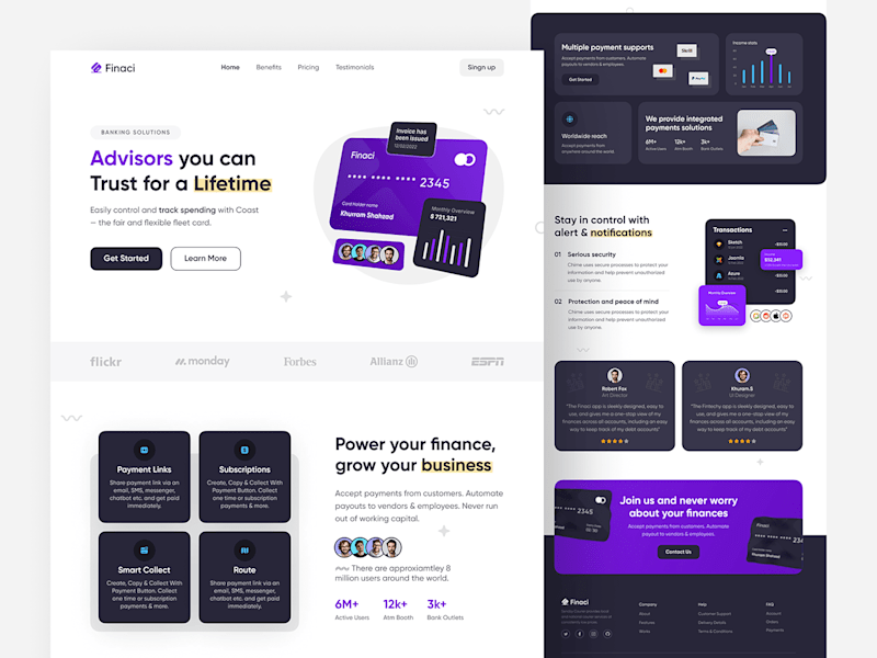 Cover image for Finaci - Digital Banking Website :: Behance