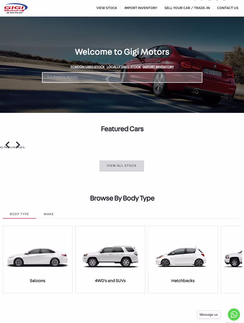 Cover image for Gigi Motors is an online car marketplace where users can buy...