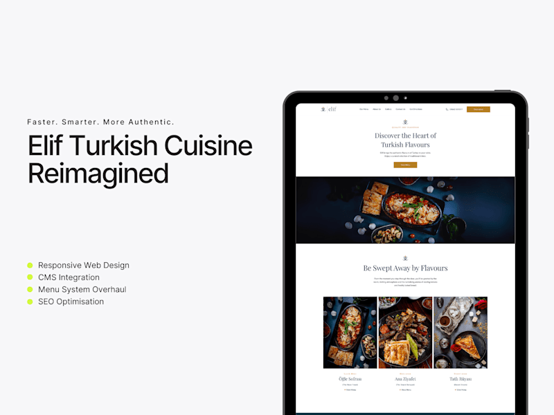 Cover image for Elif Turkish Cuisine Website overhaul