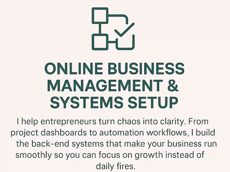 Cover image for Online Business Management & Systems Setup