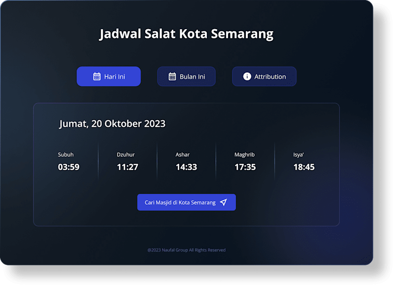 Cover image for Jadwal Salat Kota Semarang