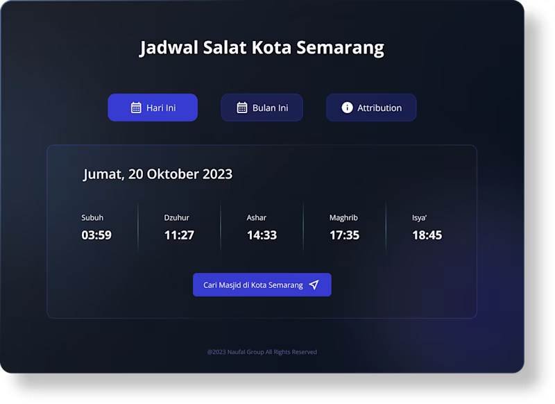 Cover image for Jadwal Salat Kota Semarang