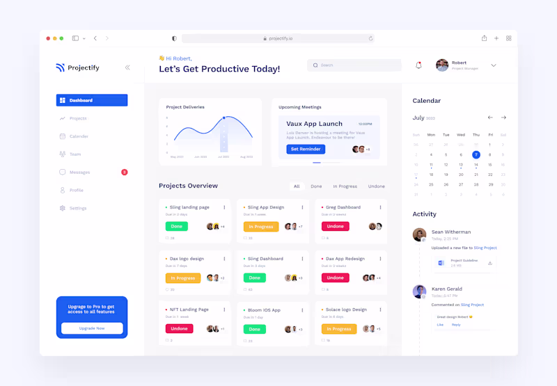 Cover image for Projectify - Project Management Dashboard