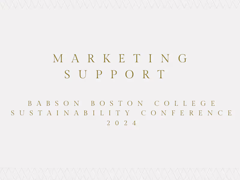 Cover image for Marketing Specialist- Babson College Sustainability Conference 