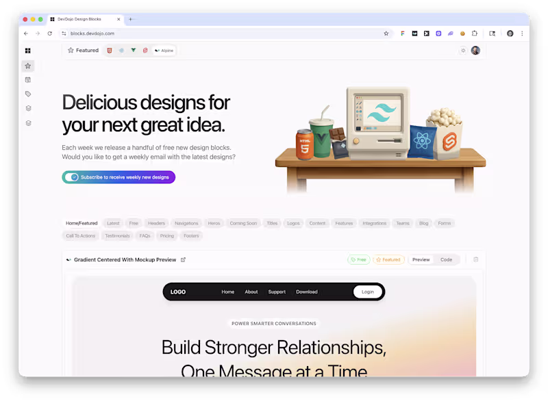 Cover image for Tailwind CSS Design Blocks Library
