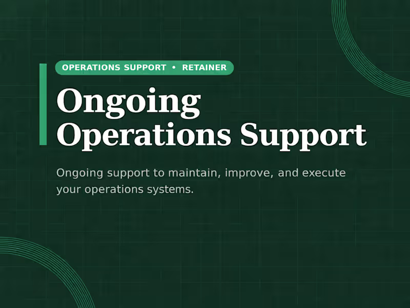 Cover image for Ongoing Operations Support 
