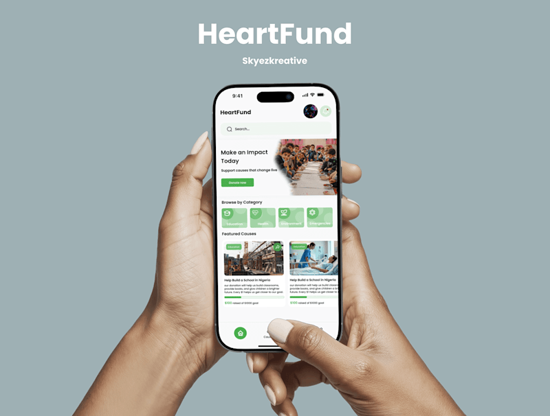 Cover image for HeartFund -Modern Donation App Design