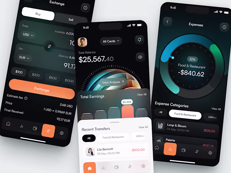 Cover image for Modern Finance App Interface Design