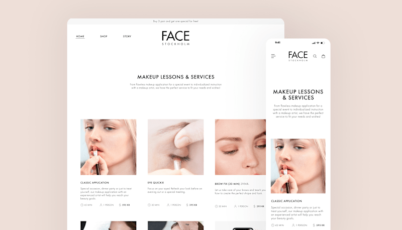 Cover image for FACE Stockholm – eCommerce & Branding