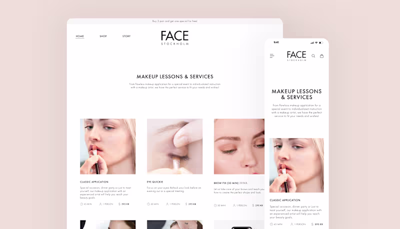 Cover image for FACE Stockholm – eCommerce & Branding