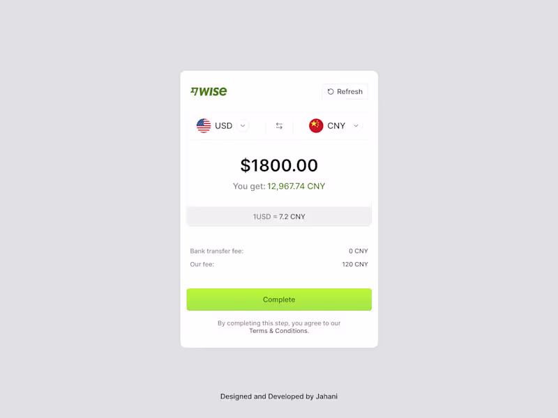 Cover image for Currency Exchange UI Design and Development