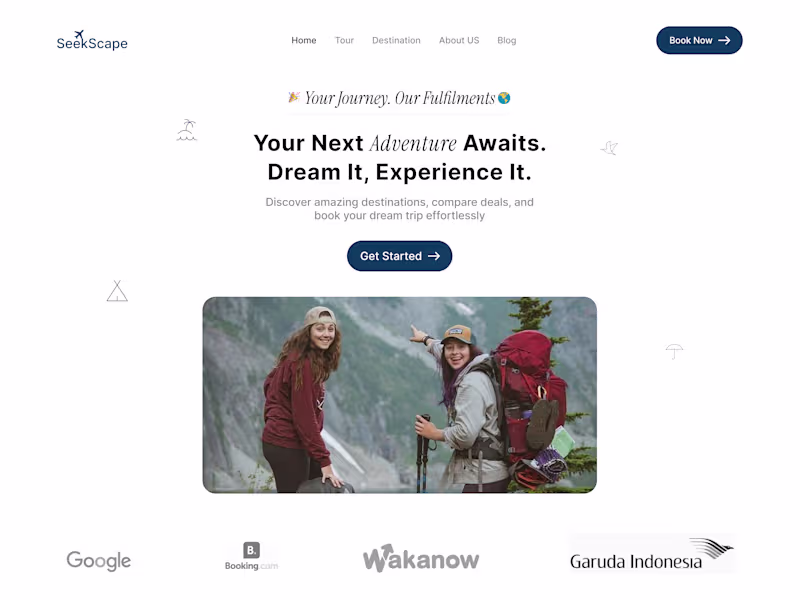 Cover image for An Adventurous Landing Page (SEEKSCAPE)