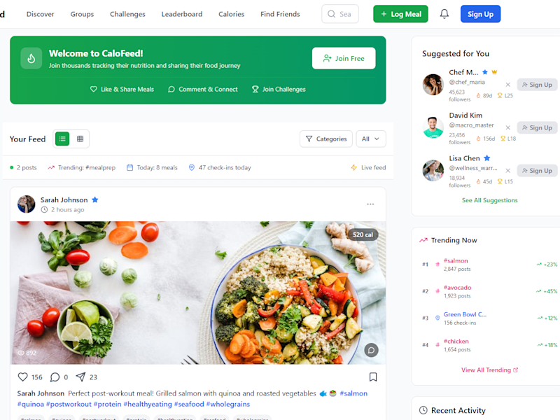 Cover image for CaloFeed - Social Food & Calorie Tracker