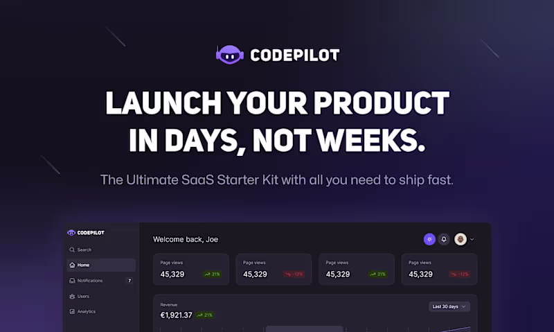 Cover image for Codepilot - The Ultimate SaaS Starter Kit