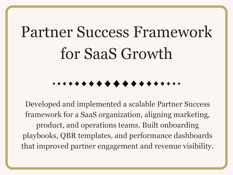 Cover image for Partner Success Framework for SaaS Growth