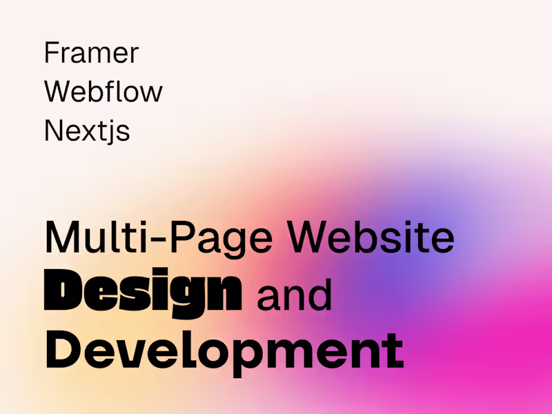 Cover image for Multi-Page Website → Design + Development