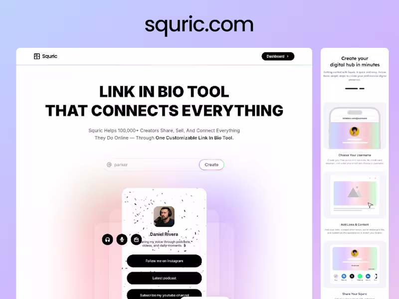 Cover image for Squric Link In Bio Platform Development