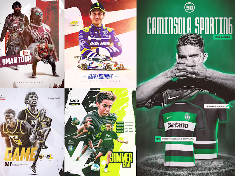 Cover image for Promotional sport poster design for teams and leagues