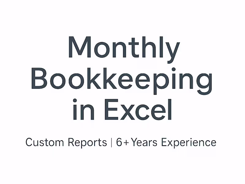 Cover image for Monthly Bookkeeping for Small Businesses 