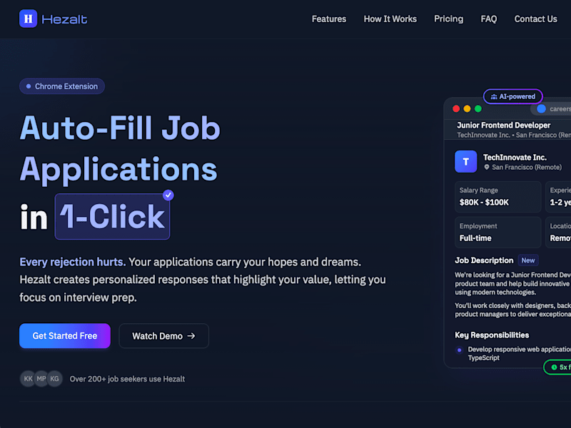 Cover image for Auto-Fill Job Applications in 1-Click powered by LLM