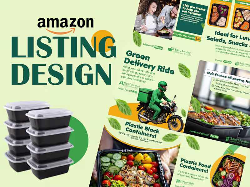 Cover image for Amazon Listing Image- Black Food Container 