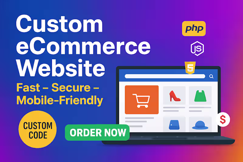 Cover image for Full-Stack E-Commerce Website Development (Fast & Modern)