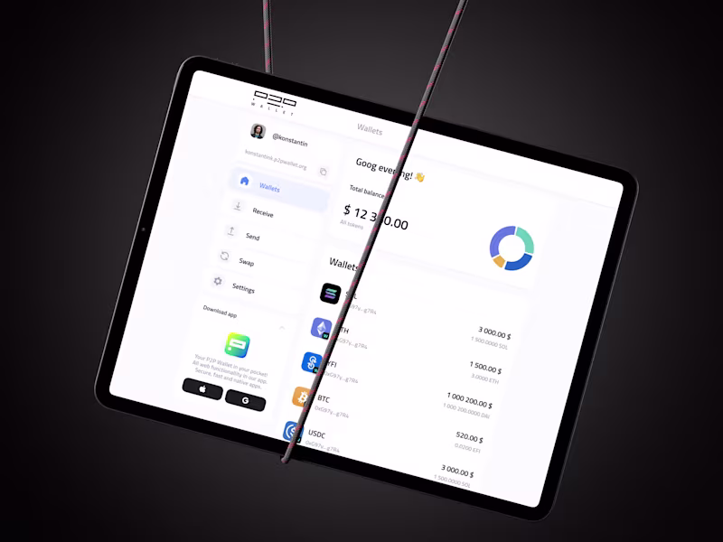 Cover image for P2P Wallet Desktop / Main Page (All conditions inside)