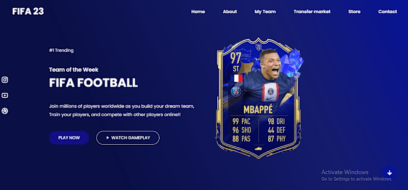 Cover image for Landing Page for Fifa23