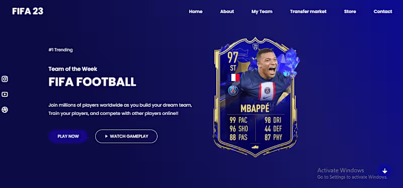 Cover image for Landing Page for Fifa23