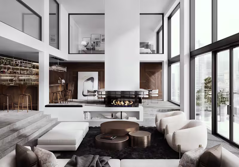 Cover image for Luxury penthouse Design. Interior 3D modeling