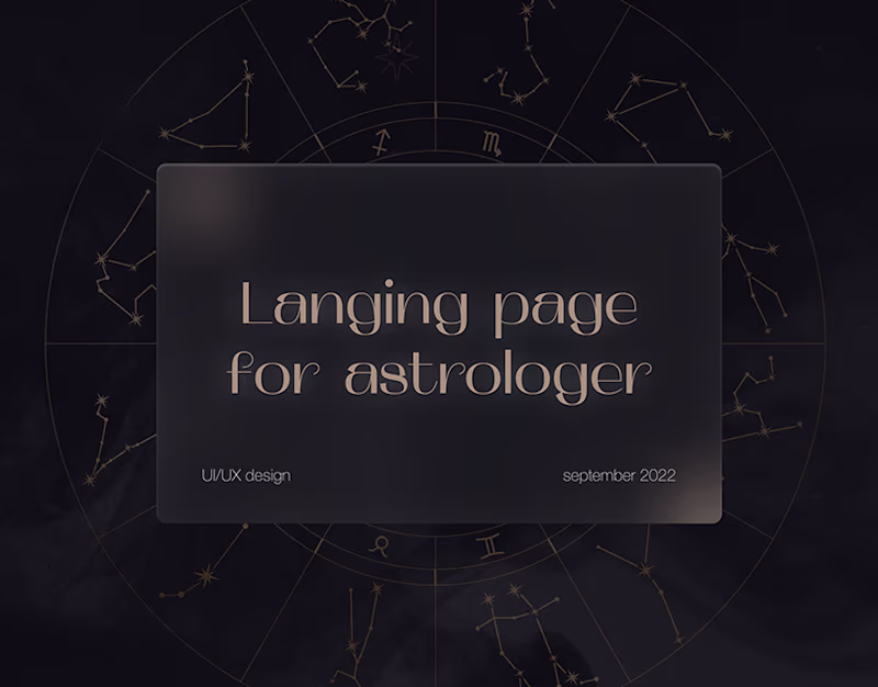 Cover image for Landing page for Astrologer on Behance