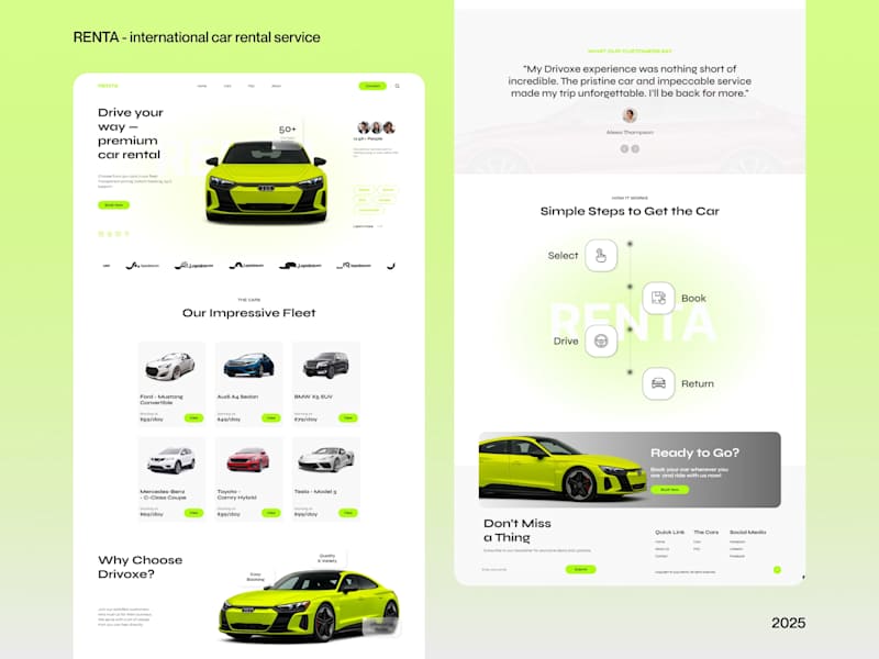 Cover image for Modern Car Rental Website Design for Renta in Framer