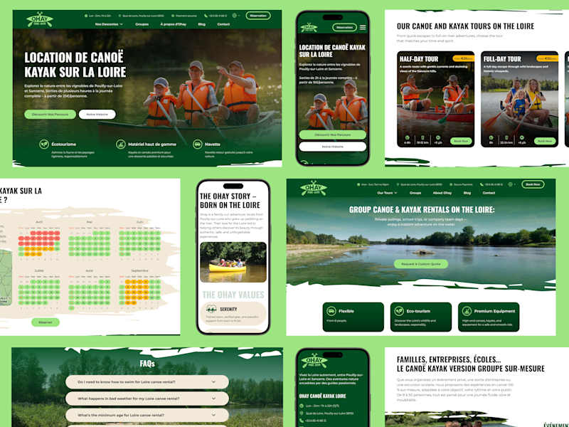 Cover image for Ohay Canoë Kayak – Booking & Multilingual Site