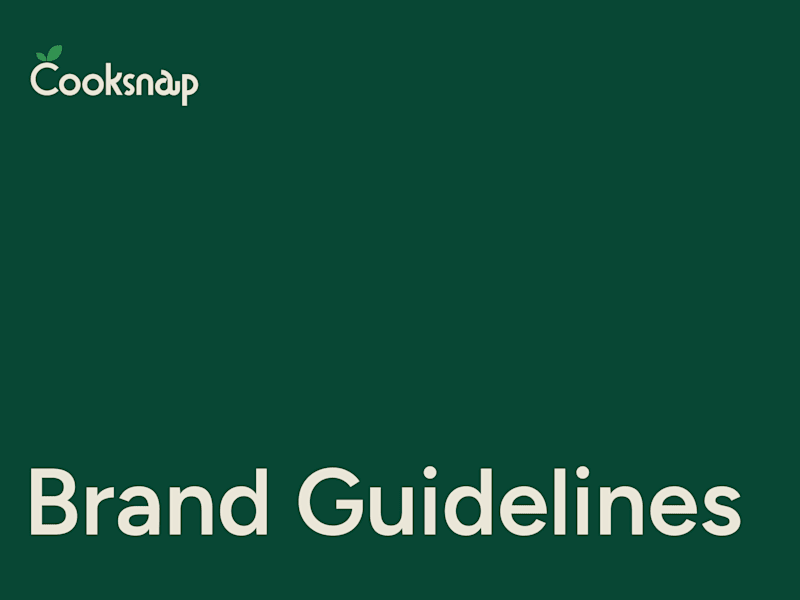 Cover image for Cooksnap Brand Guidelines 