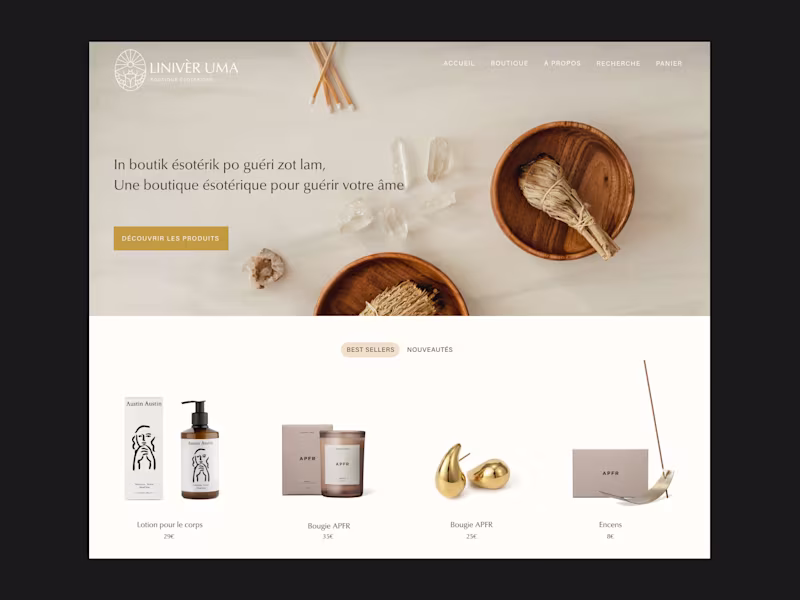 Cover image for Mystical Shopify Store Design for Liniver Uma