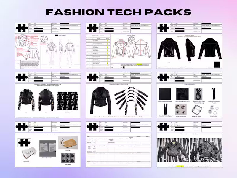 Cover image for Fashion Design Tech Packs for Clothing/Garments/Apparel