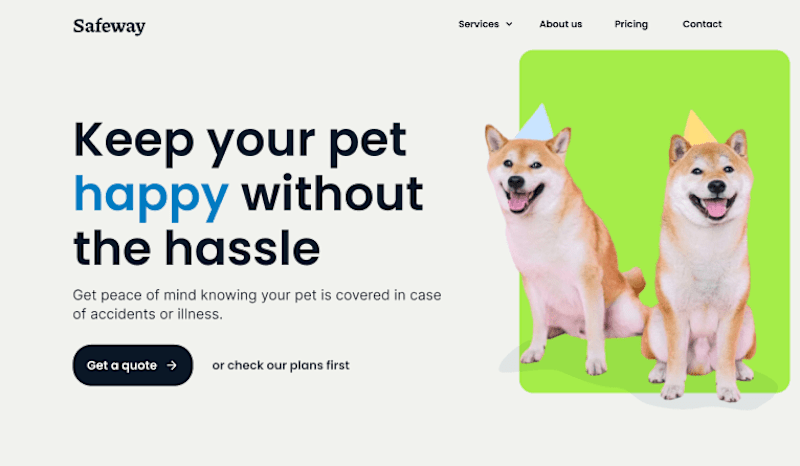 Cover image for Web design for Pet Insurance: Safeway