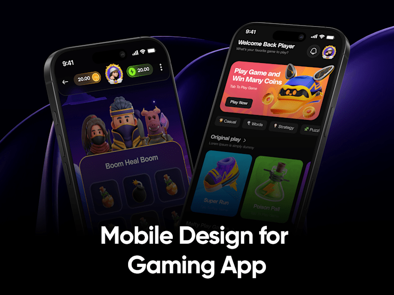 Cover image for Gamino - Gaming App UI/UX Design | Motion Design