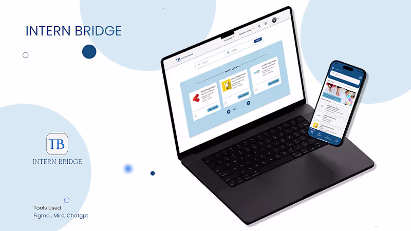 Cover image for INTERN BRIDGE - APP TO FIND AND POST INTERNSHIPS :: Behance