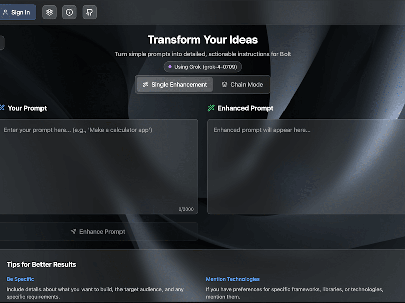 Cover image for Prompt Enhancer Web Application