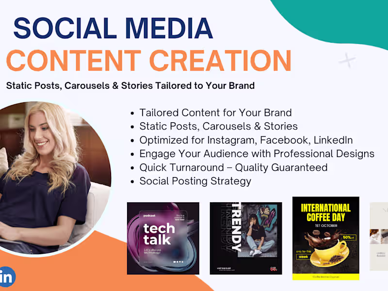 Cover image for I will create static social media content