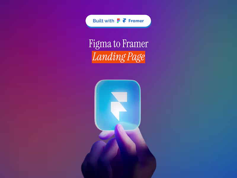 Cover image for Figma to Framer Landing Page