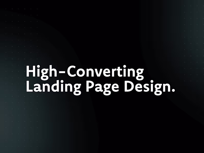 Cover image for High-Converting Landing Page Design 📈