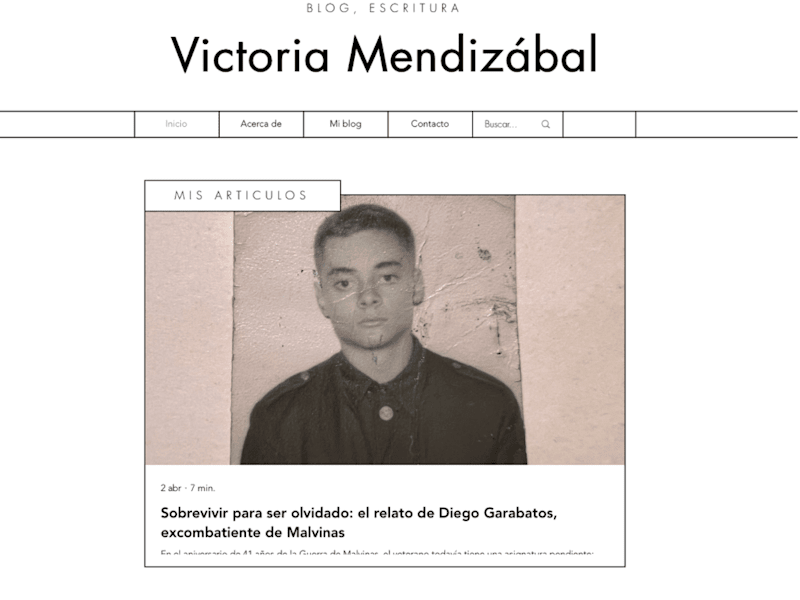 Cover image for Web design for Victoria Mendizabal
