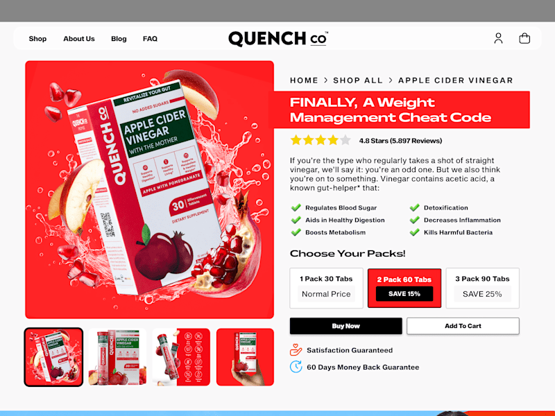 Cover image for Quench.Co Shopify Product Detail Page